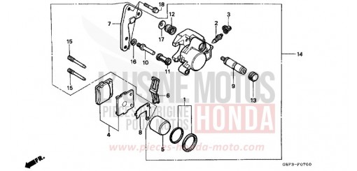 FRONT BRAKE CALIPER CR80RBV de 1997